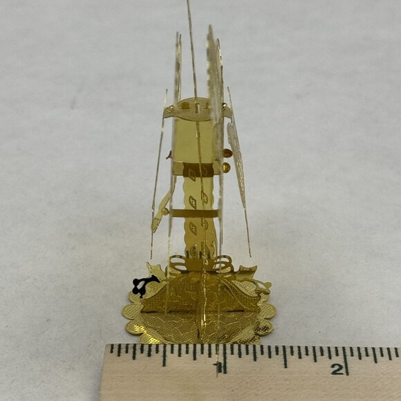 Vintage Gold-Tone Carousel Horse Ornament Intricate Detailing 3D Metal 3.5" - Picture 10 of 10